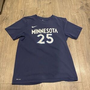 Minnesota Derrick Rose t-shirt youth xl dri-fit Nike tee nba navy Timberwolves